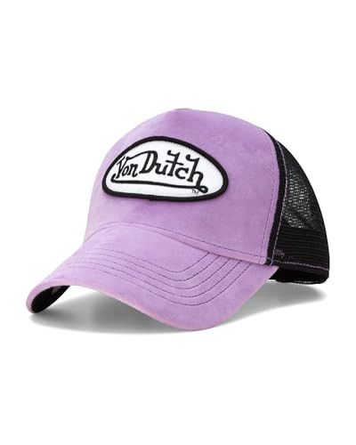 Von Dutch Unisex Trucker Hat - Plush Curved Bill Mesh Back Retro Classic Adjustable Snapback Baseball Cap for Men and Women, Size One Size, Plum Dust | Amazon (US)