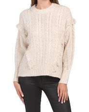 Fringe Cable Knit Sweater | TJ Maxx