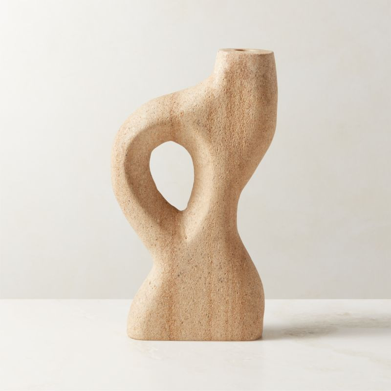 Tima Yellow Stone Taper Candle Holder Small | CB2 | CB2