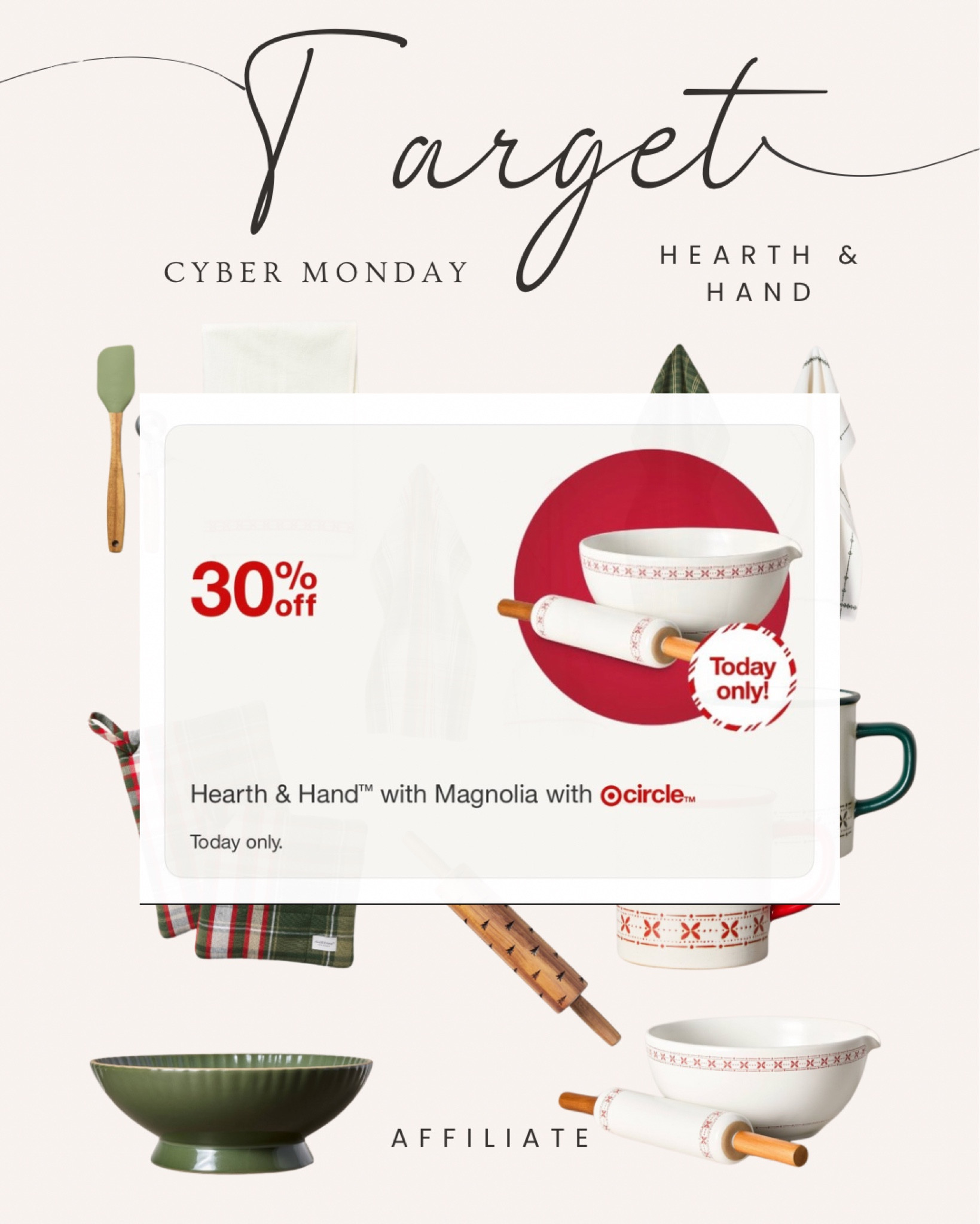 Cyber Monday Deal!! Target has 30% off Hearth & Hand today! 

#LTKHoliday #LTKHome #LTKCyberWeek