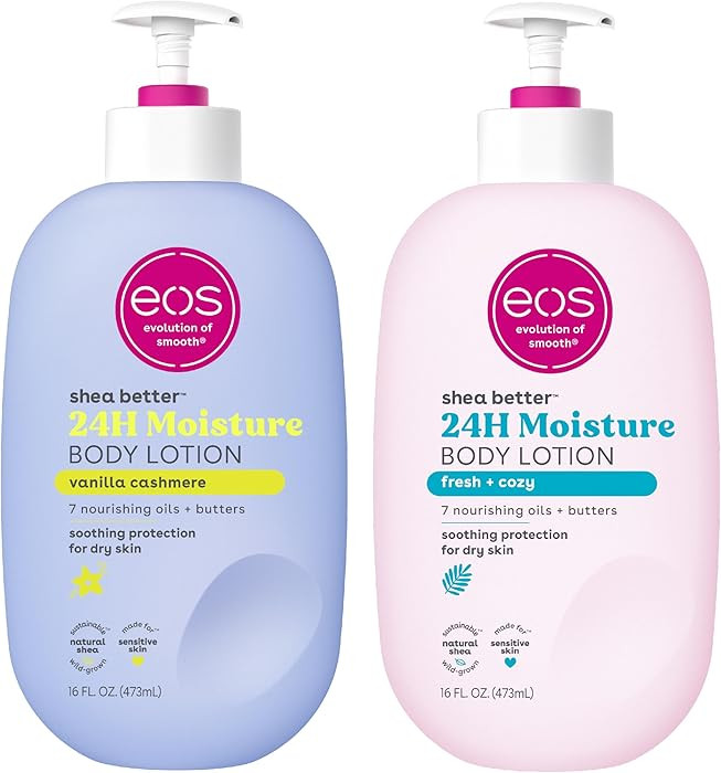 Bundle of eos Shea Better Body Lotion- Vanilla Cashmere + Fresh & Cozy, 24-Hour Moisture Skin Car... | Amazon (US)
