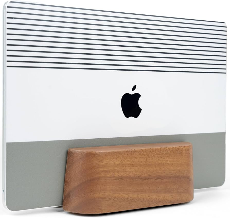 Adjustable Vertical Laptop Stand for Desk, Wooden Laptop Holder, MacBook Pro Stand, Wood Mac Air ... | Amazon (US)