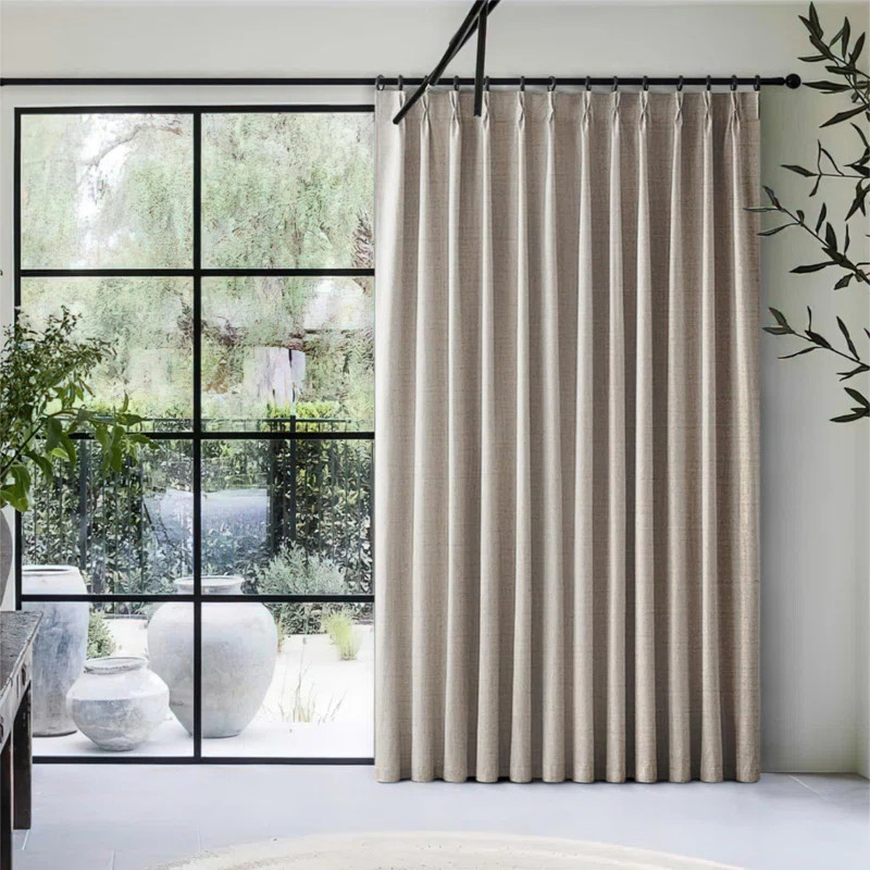 Linen Pinch Pleated Blackout Curtains & Drapes 96 Inch Long,Bedroom/Livingroom Farmhouse Curtains... | Wayfair North America