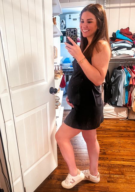 My favorite athletic dress from Abercrombie still fits great at 22 weeks pregnant! So comfy and cute! Wearing a small  

#LTKshoecrush #LTKSeasonal #LTKbump