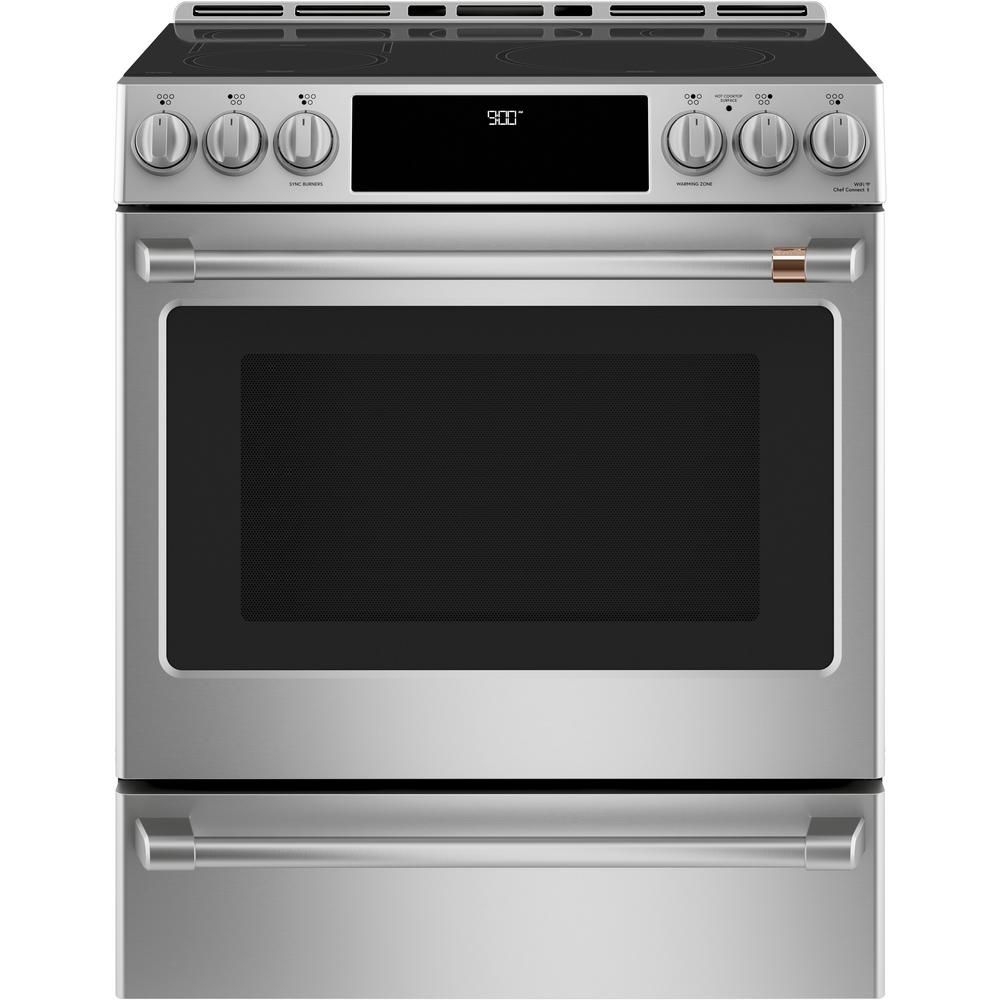 30 in. 5.7 cu. ft. Slide-In Electric Range with Self Cleaning Convection Oven in Stainless Steel | The Home Depot