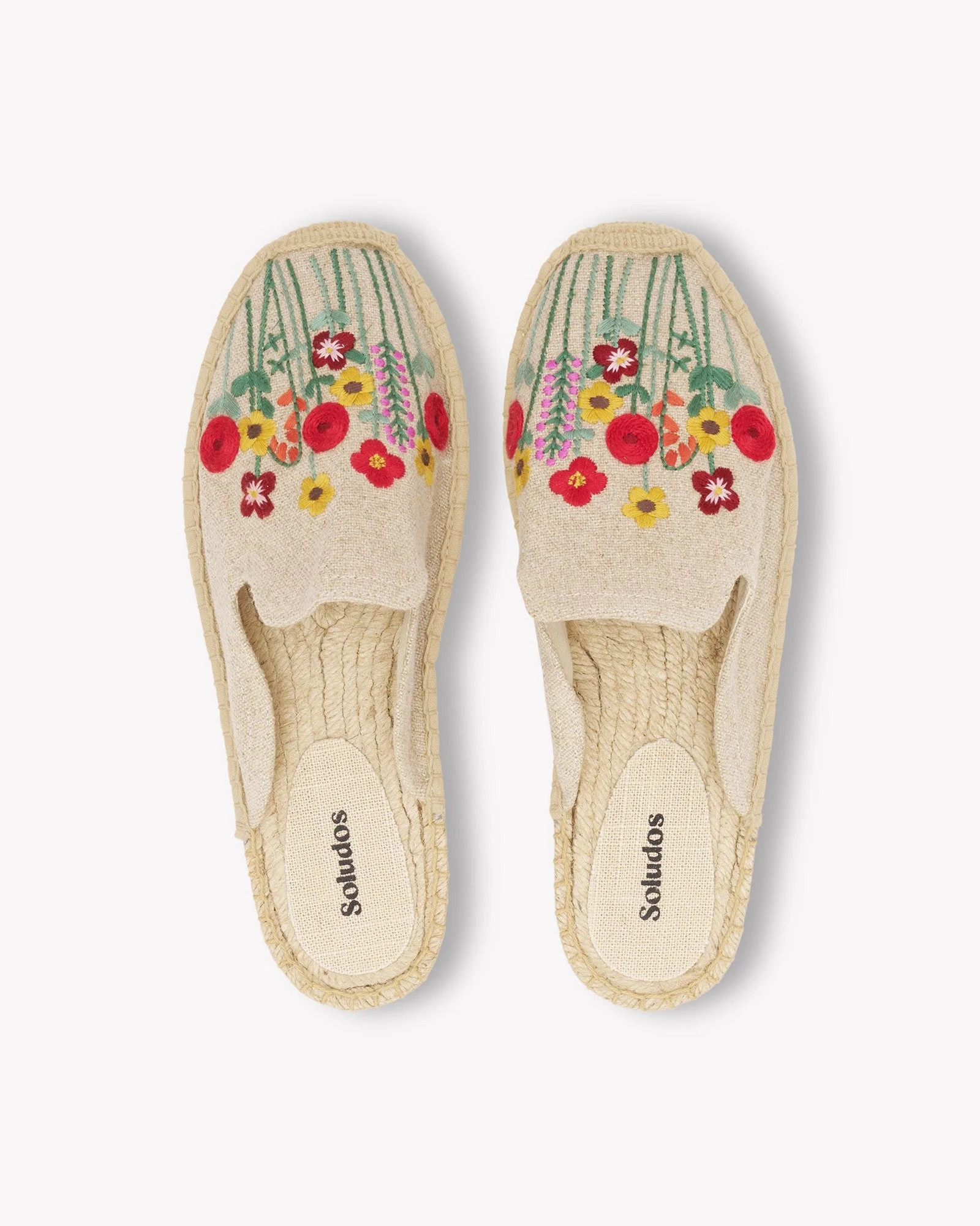 Smoking Mule - Summer Flowers Embroidered Women's Flat Espad | Soludos