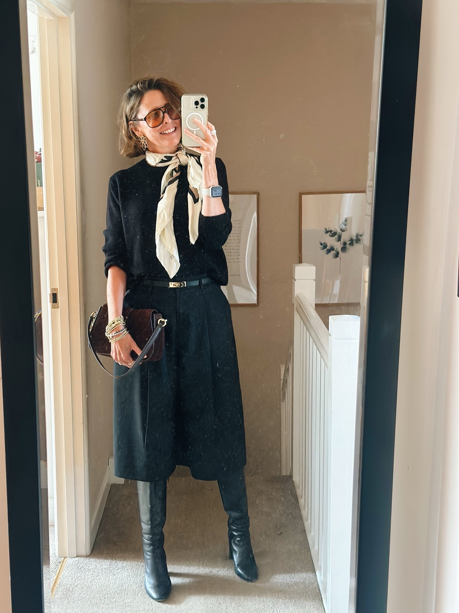 *trans-seasonal outfit* 

Perfect for cooler days .. add a simple sweater, silk scarf & boots … such a chic look …. These shorts are such a good length .. I’m 5ft 8.5 ish so I need them long for the boots to work .. and they do 👌🏻

#LTKeurope #LTKover50style #LTKluxury