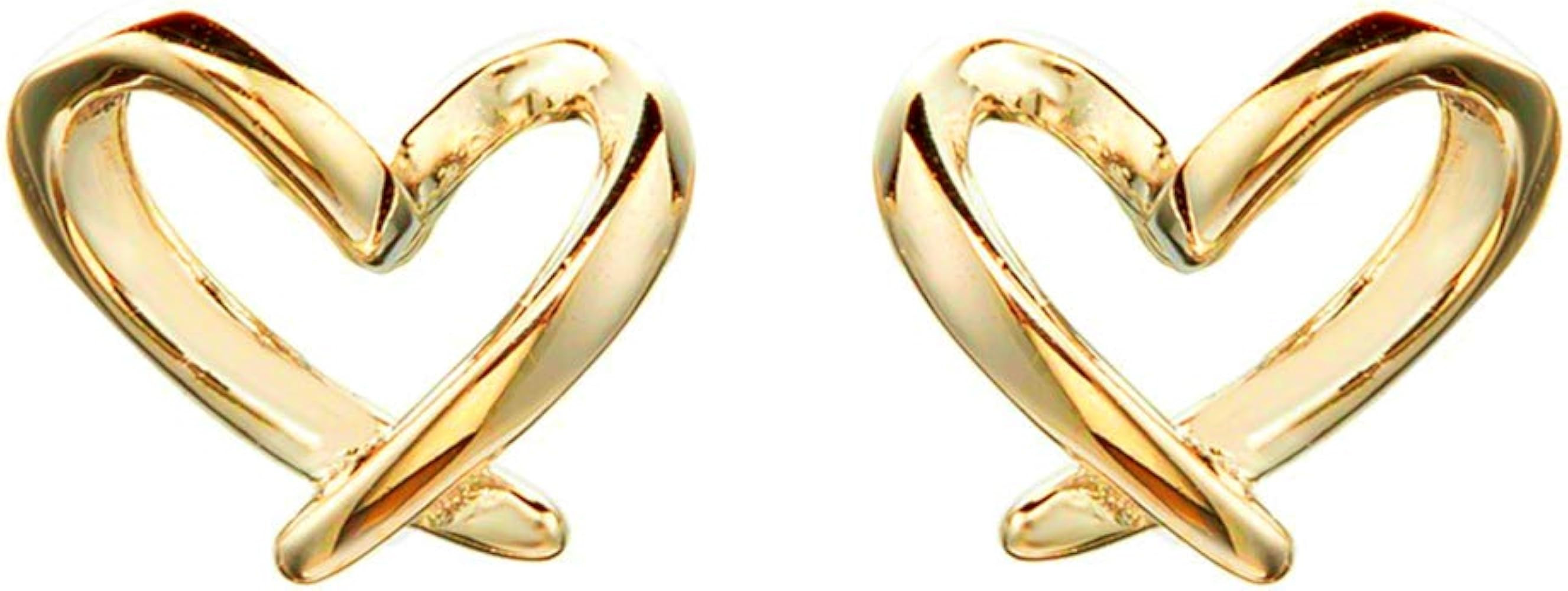 Minimalist Gold Heart Sterling Silver Earrings for Women Girls Teens Charm Hollow Love Hearted St... | Amazon (US)