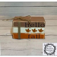 Fall Mini Wood Book Stack/ Tiered Tray Decor/ Farmhouse/ Books/ Bundle/ Fall Decor | Etsy (US)