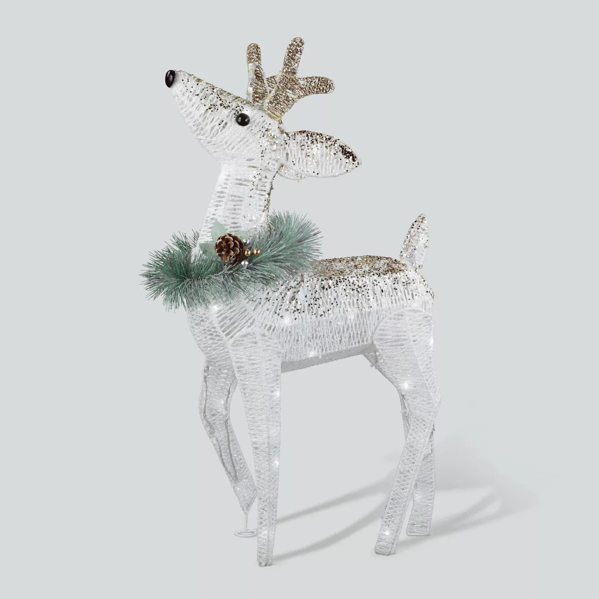Philips 27.4" LED Glitter String Fawn Novelty Sculpture Light Pure White Twinkle | Target