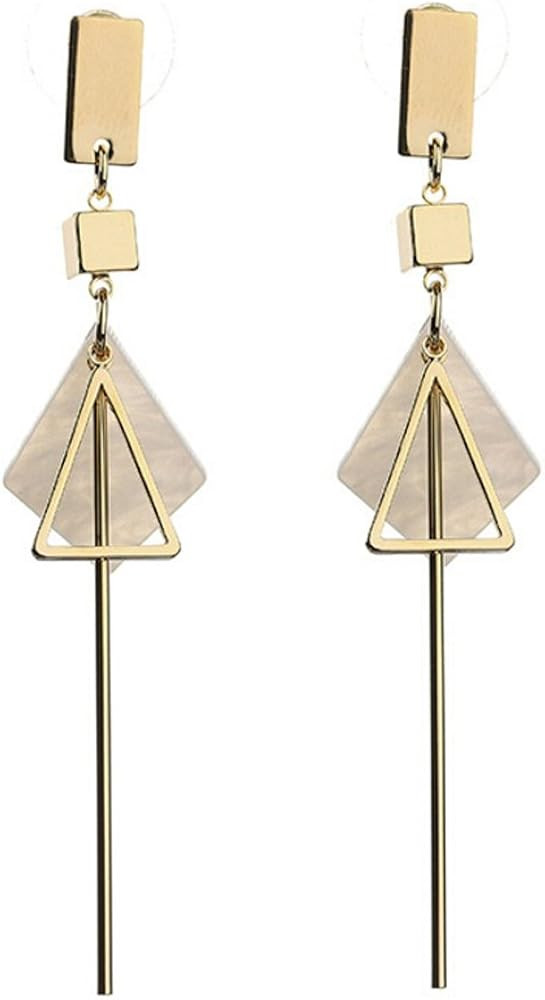 Geometric Triangle Earring Metal Simple Drop Dangle Earring Plating Gold Black Bohemian Dangling ... | Amazon (US)