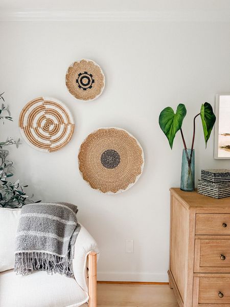 Transform your home decor with these stunning 3-Piece Woven Hanging Wall Baskets. Whether you're going for a coastal farmhouse aesthetic or simply looking to spruce up your space, these baskets are the perfect addition. Hang them in any sparse corner to instantly bring texture and style to your home. Get inspired by these home decor ideas and grab yours now! Imported. #homedecor #homedecoraesthetic #coastalfarmhouse2023 #furniture