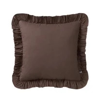 My Texas House Brown Ruffle Cotton Decorative Pillow, 18 in x 18 in | Walmart (US)