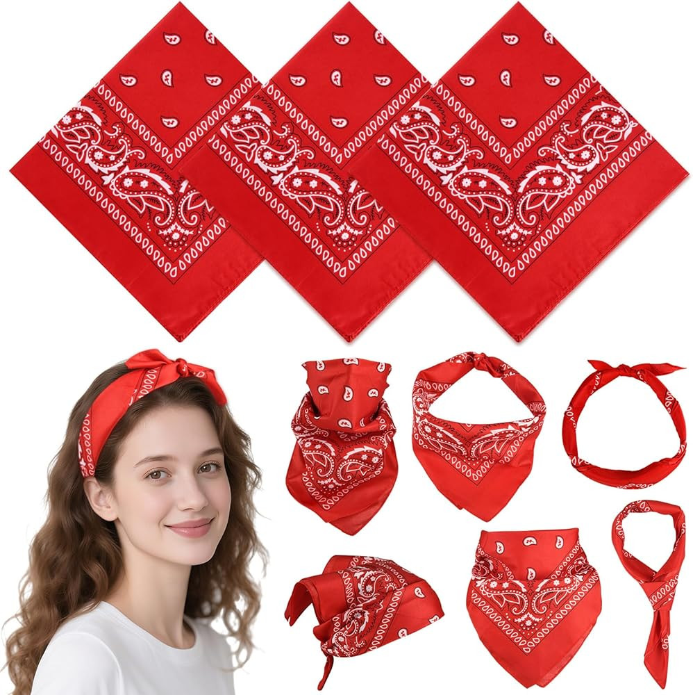 PLULON Bandanas Bulk Paisley Pattern for Women Men, Head Scarf Cowboy Bandana Neon Handkerchiefs ... | Amazon (US)