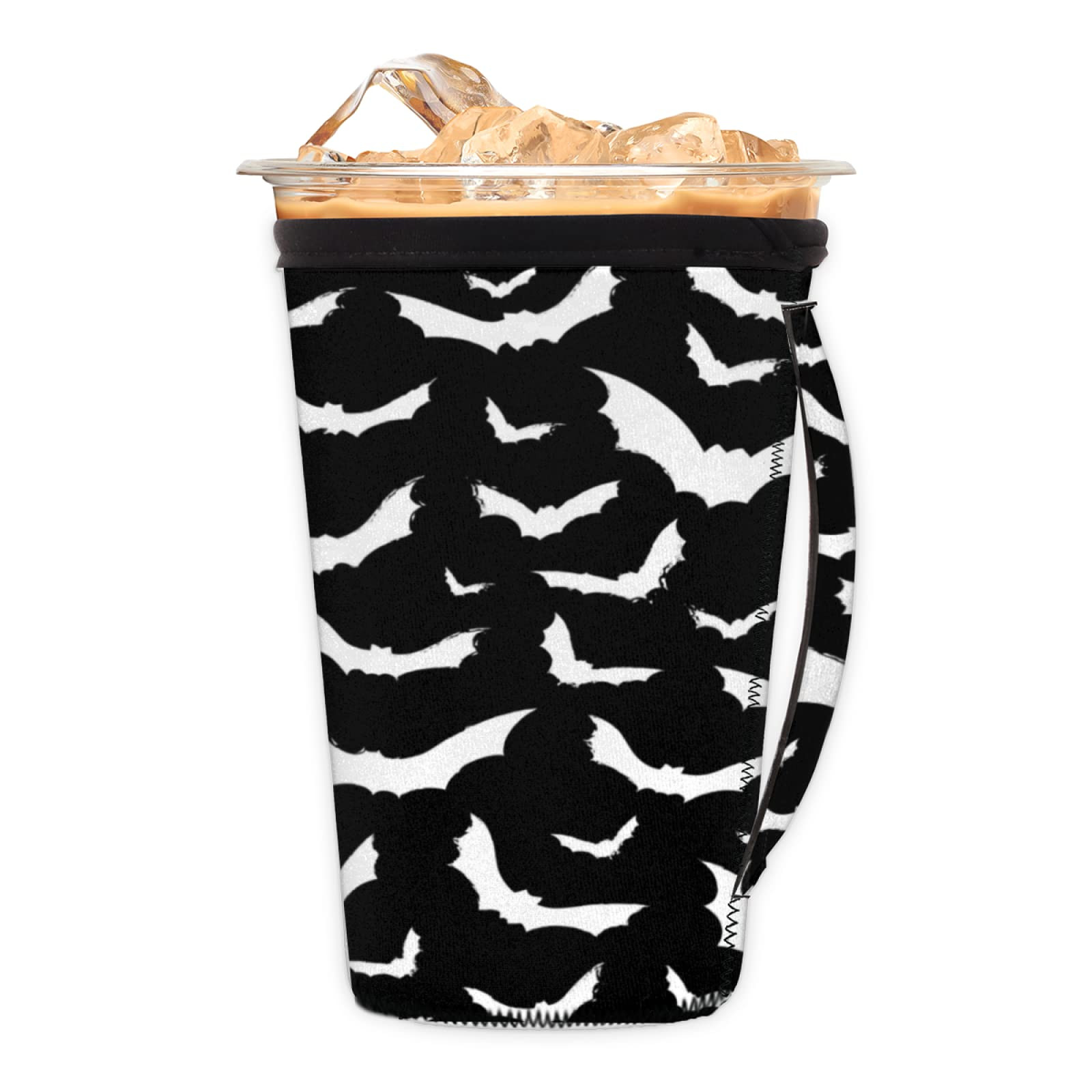 Bat Animal Iced Coffee Sleeve with Handle, Bats Halloween Goth Reusable Neoprene Insulated Sleeve... | Amazon (US)
