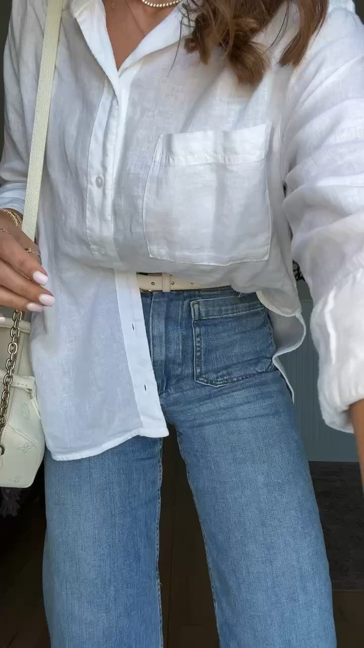 My spring outfit of the day. Elevated casual outfit. Mom outfit. Spring style. Casual style. Old Navy linen blend shirt in XS petite. Anthropologie patch pocket crop jeans in 24 regular -I do regular lend since this is a crop style. Gucci horsebit ballet mules - I did 37 and am a 6.5. Quince belt in XS. 


#LTKootd #LTKgrwm #LTKTravel