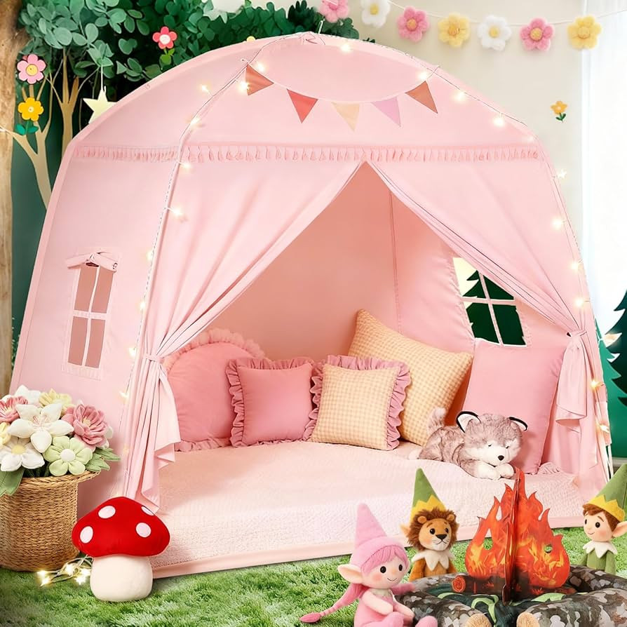 Sumbababy Large Teepee Tent for Kids: with Star Lights - Tent Indoor Kids Teepee Tent for Boys & ... | Amazon (US)