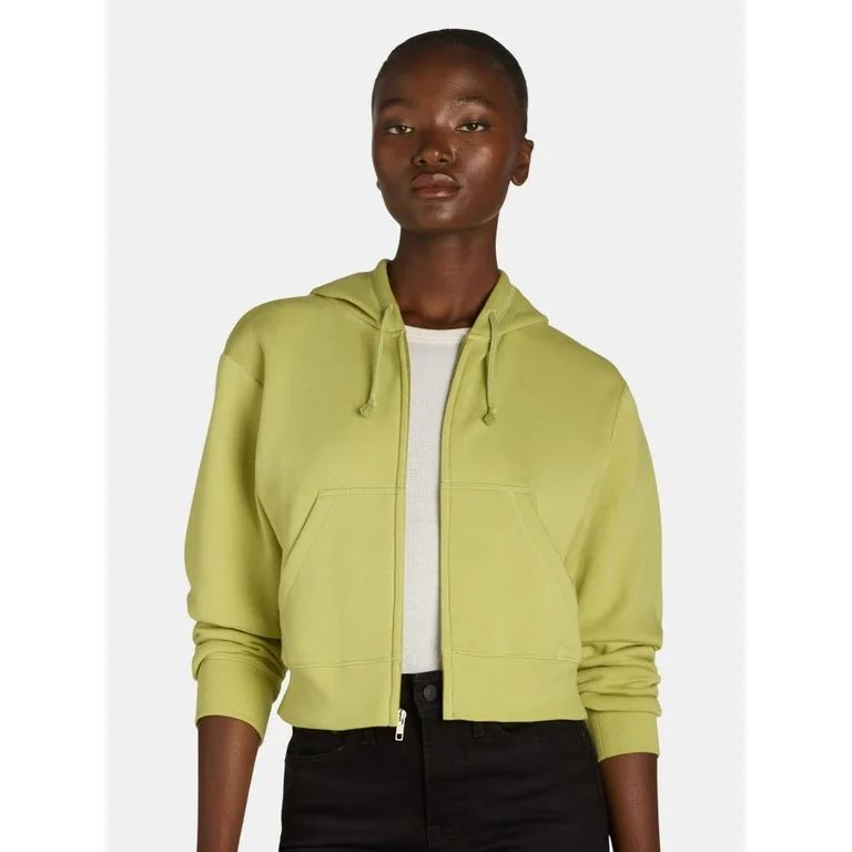 No Boundaries Cropped Zip Hoodie, Women’s | Walmart (US)