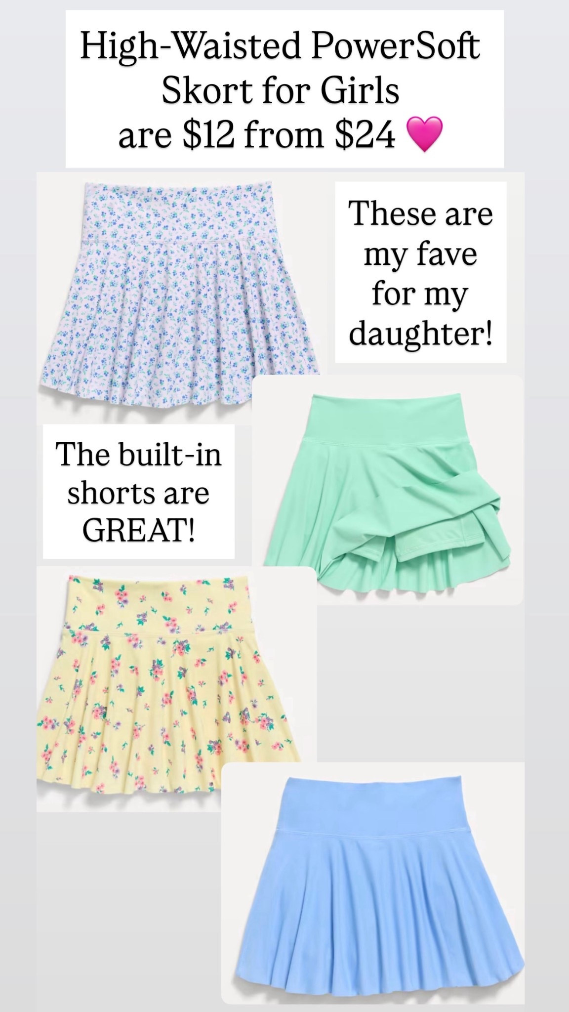 High-Waisted PowerSoft Skort for Girls are $12 from $24!!!! 

#LTKKids #LTKSaleAlert