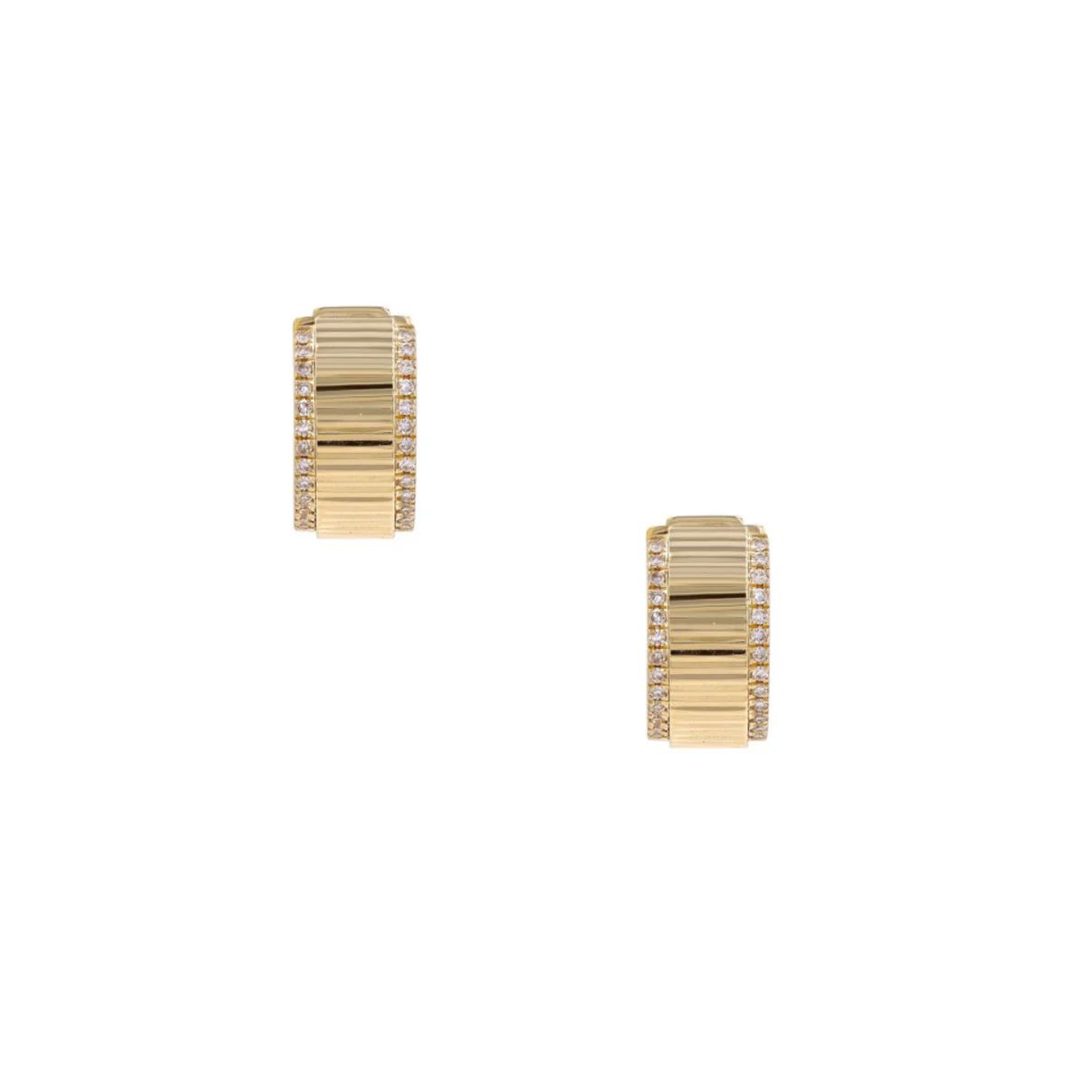 Fluted Huggie and Diamond Earrings | AMO Jewelry by Ana Mari Ortega