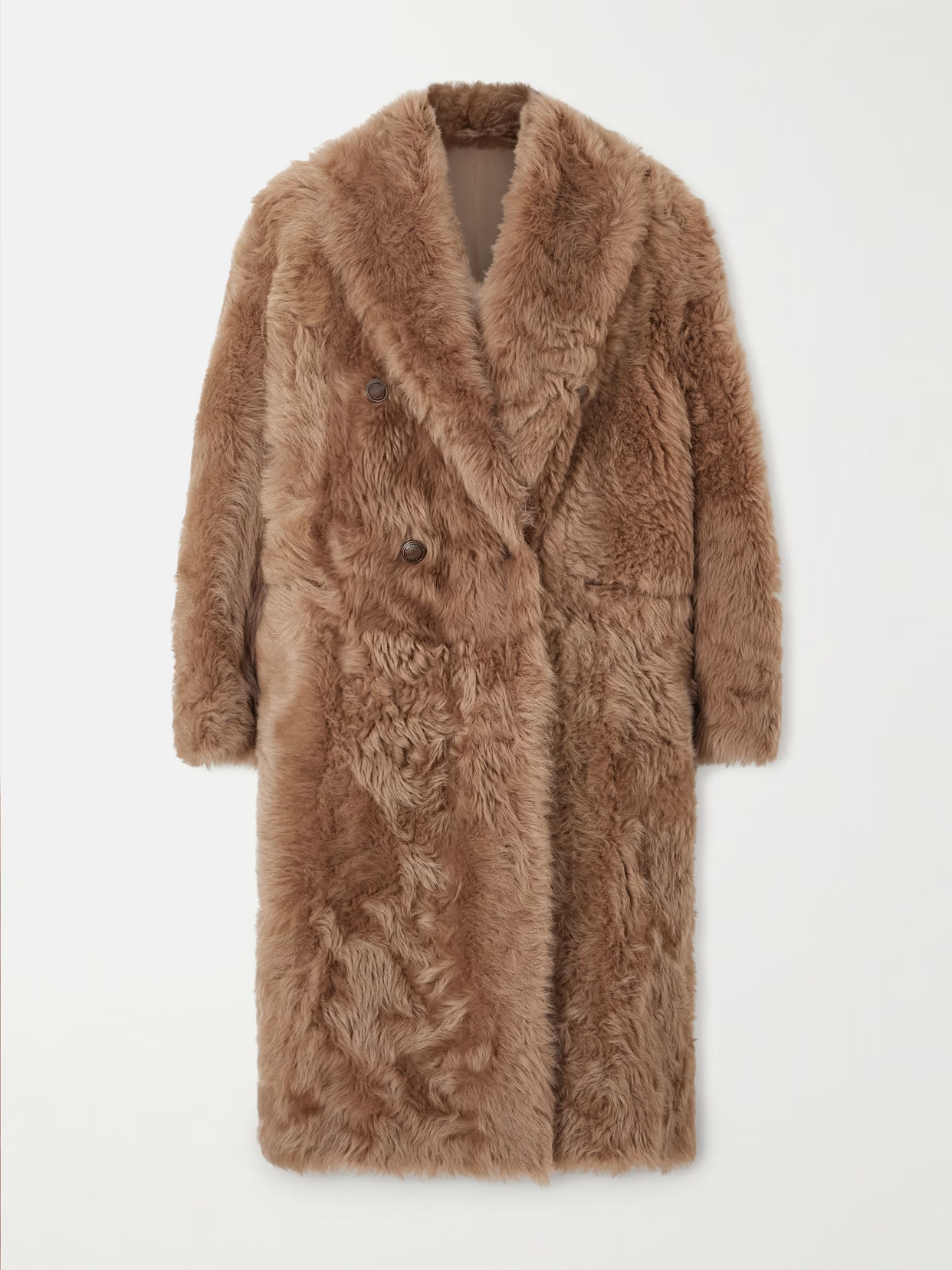 Oversized shearling double-breasted coat | NET-A-PORTER (US)