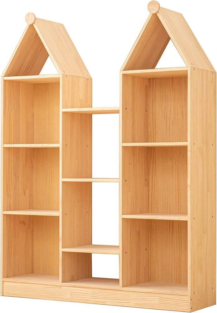 3 Tier Storage Cabinet Organizer Wooden Kids Bookshelf Toy Shelf Wood Open Display Cabinet Storag... | Amazon (US)