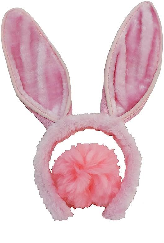 Plush Bunny Ears Headband & Fuzzy Tail Costume Set | Amazon (US)