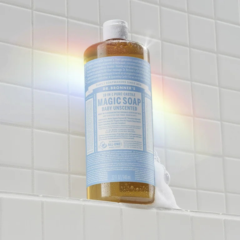 Dr. Bronner's Magic Soap - Castile Liquid Soap - 32 oz - Body Wash, Face Wash - Unscented - Age G... | Walmart (US)