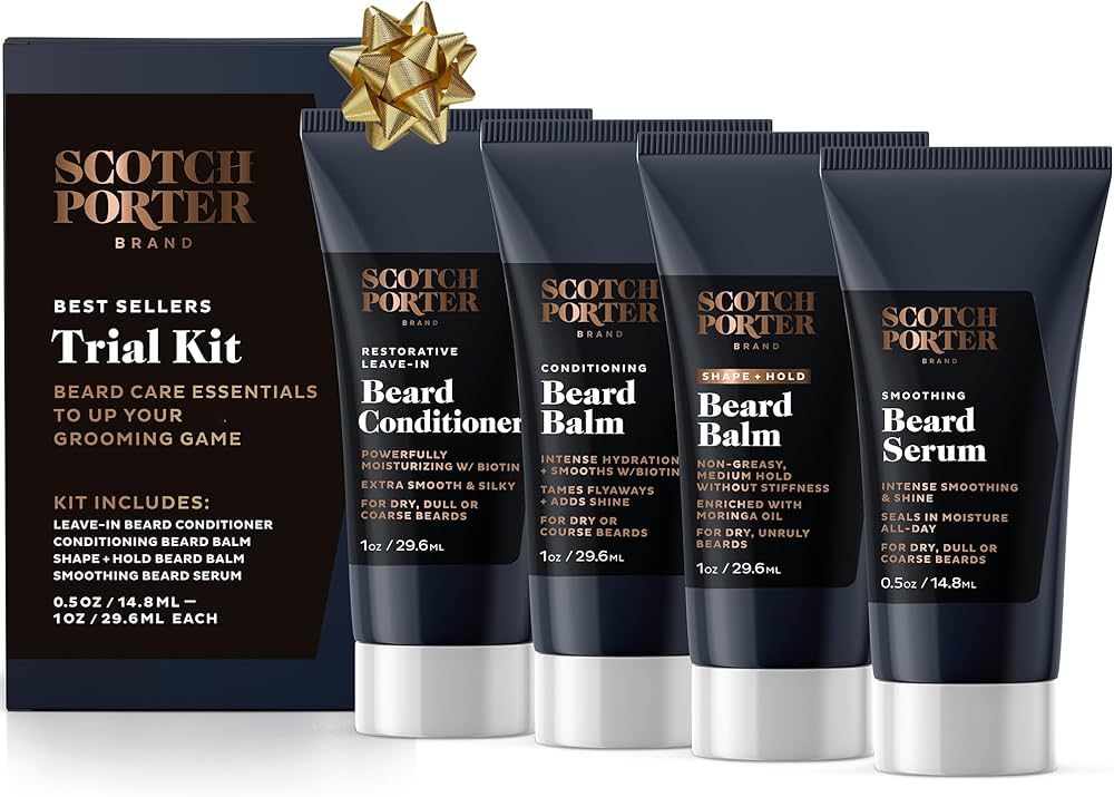 Scotch Porter Beard Trial Kit | Includes Conditioner, Conditioning Balm, Shape + Hold Balm and Se... | Amazon (US)