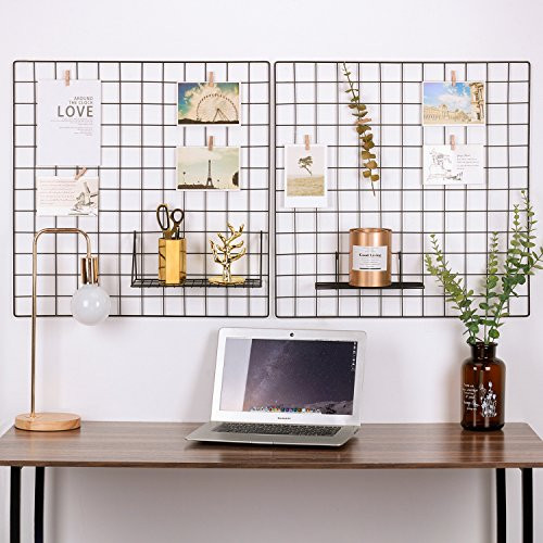 Kaforise Painted Wire Wall Grid Panel, Multifunction Photo Hanging Display and Wall Storage Organ... | Amazon (US)