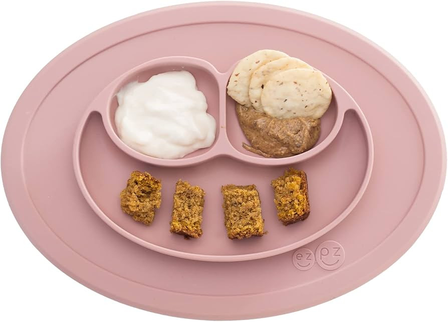ezpz Mini Mat for 12 Months+ (Blush) - 100% Silicone Baby Plates with Suction and Built-in Placem... | Amazon (US)