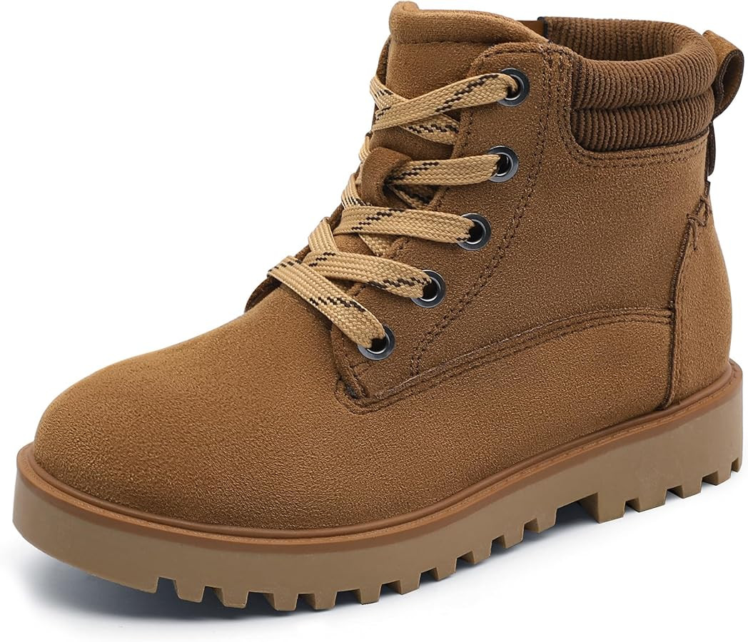 MIXIN Girls Boys Combat Hiking Snow Boots Waterproof Non-Slip Fashion Work Ankle Boots with Lace ... | Amazon (US)