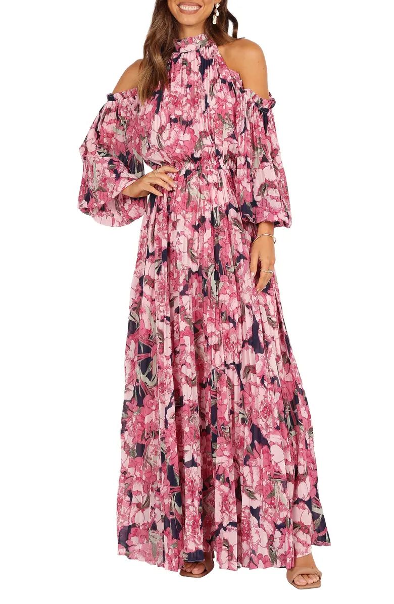 Hilary Floral Cold Shoulder Long Sleeve Maxi Dress | Nordstrom