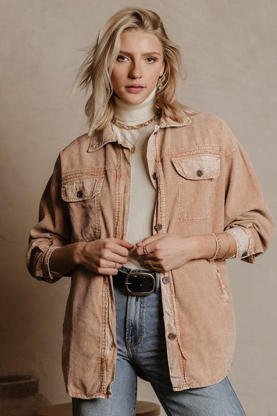 Meret Shirt Jacket in Clay | Böhme US