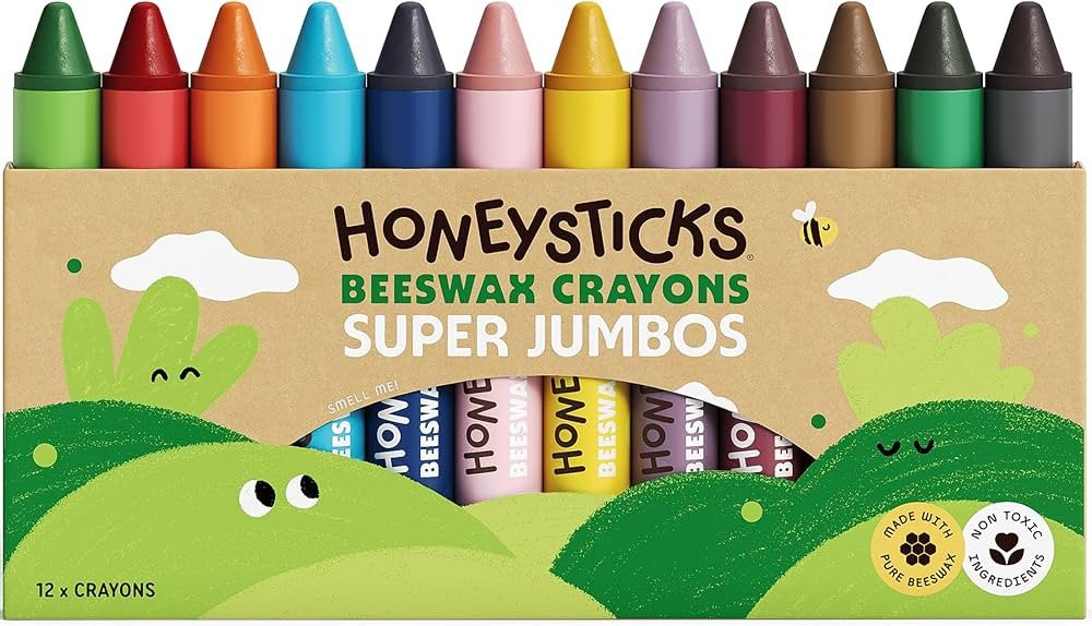 Honeysticks Super Jumbo Crayons (12 Pack) - Non Toxic Crayons for Kids - 100% Pure Beeswax and Fo... | Amazon (US)
