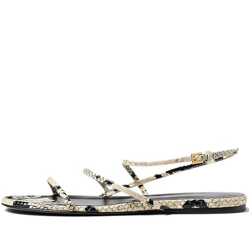 epiluta Snakeskin Strappy Sandals for Women Open Toe and Comfortable Elegant Casual Shoes for Popular Summer Dress Perfect for Date and Party 8.5 | Amazon (US)