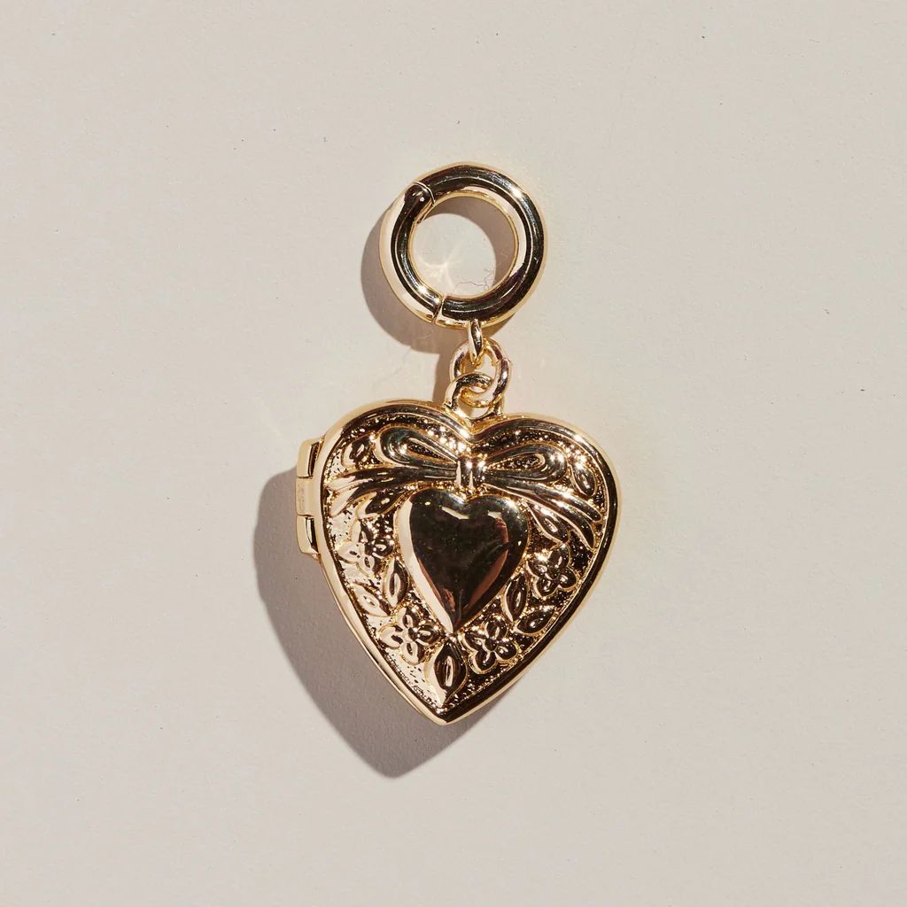 Small Heart Locket | Nickel and Suede