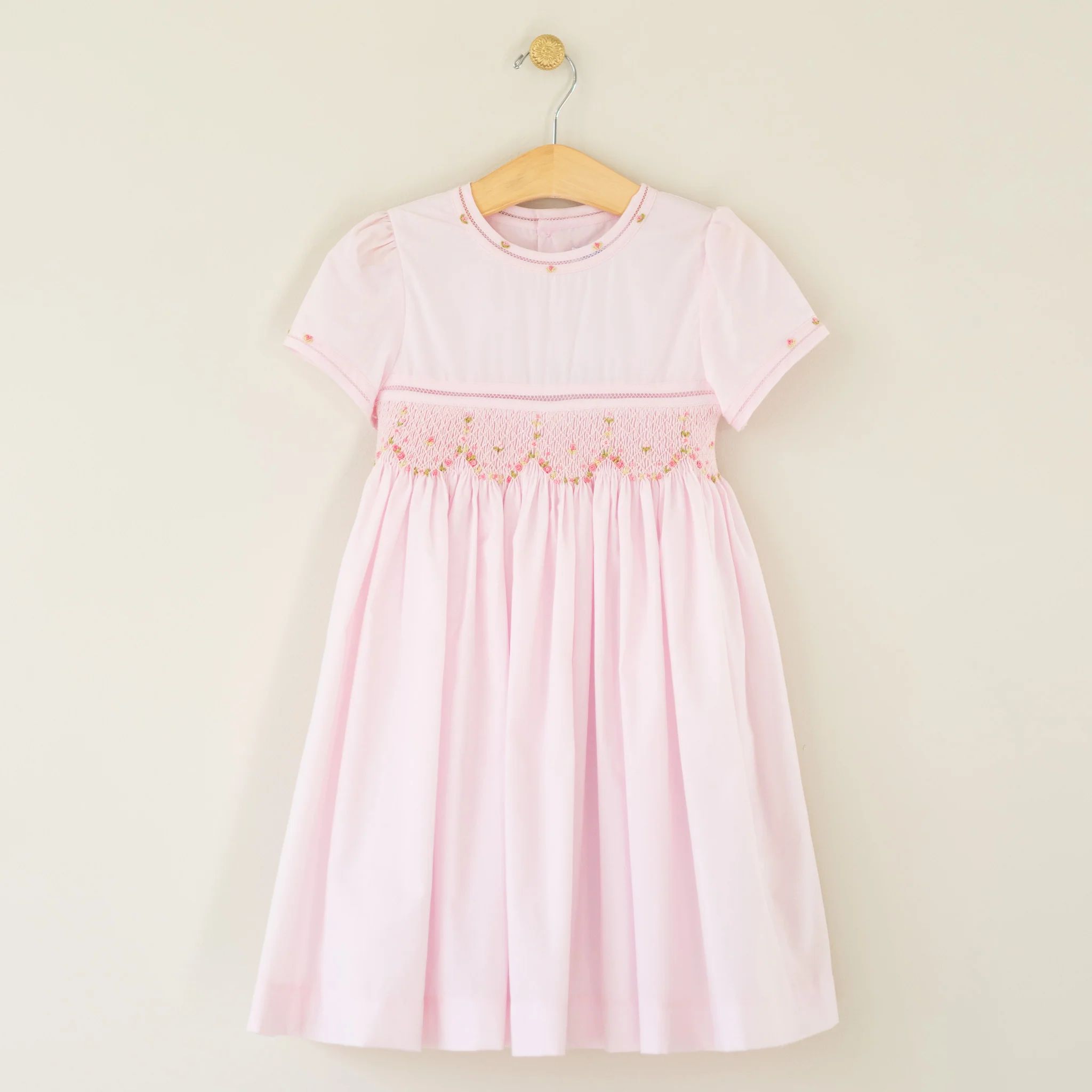 Solid Pink Smocked Dress | Four and Twenty Sailors