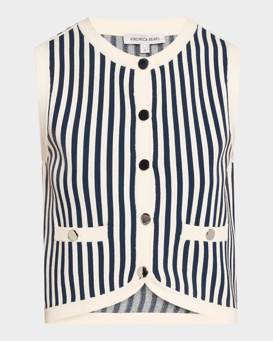 Veronica Beard Leland Stripe Vest | Neiman Marcus