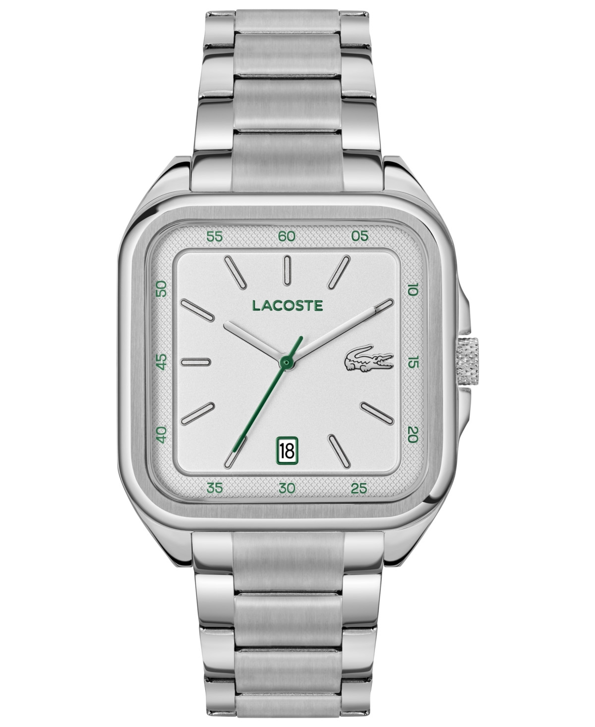 Lacoste Men's Silver Tone Stainless Steel Bracelet Watch, 39mm - Silver | Macy's