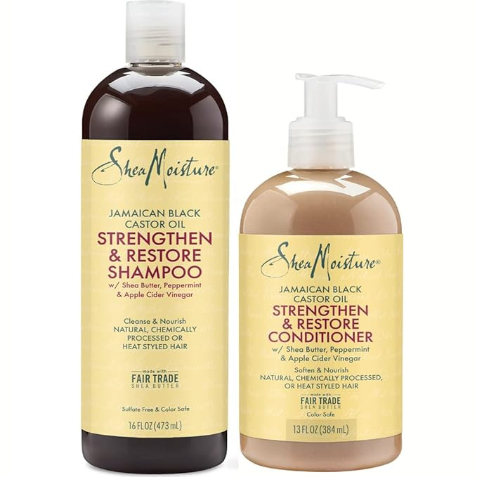 Shea Moisture Shampoo and Conditioner Set, Jamaican Black Castor Oil Strengthen & Restore, 16 Fl ... | Amazon (US)