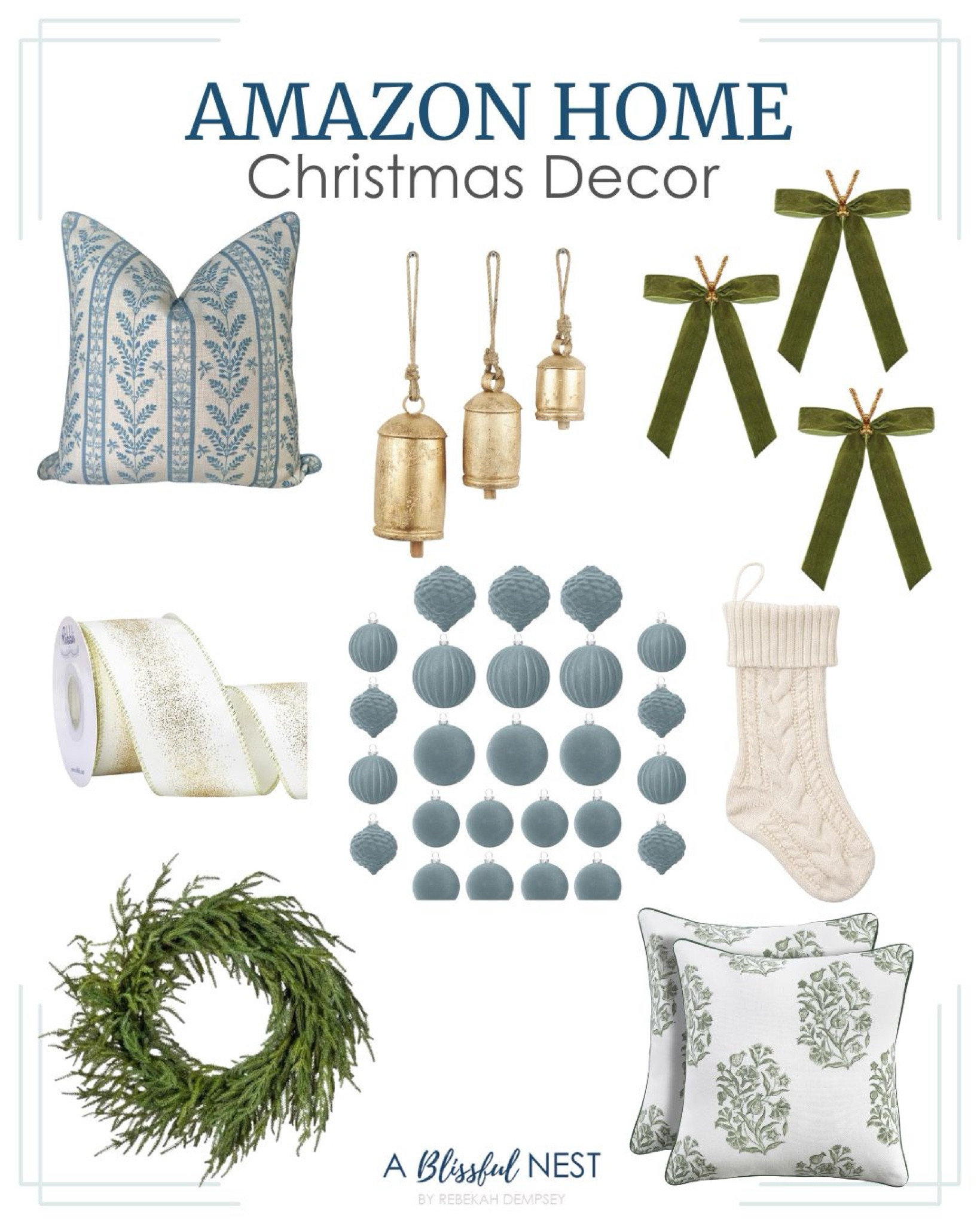 Coastal Amazon Christmas decor!

Velvet ornaments, velvet ribbons for trees, gold bells, Norfolk pine wreath, chunky knit stockings, white and gold ribbon for trees, blue and white pillows 


#LTKHome #LTKSeasonal #LTKHoliday