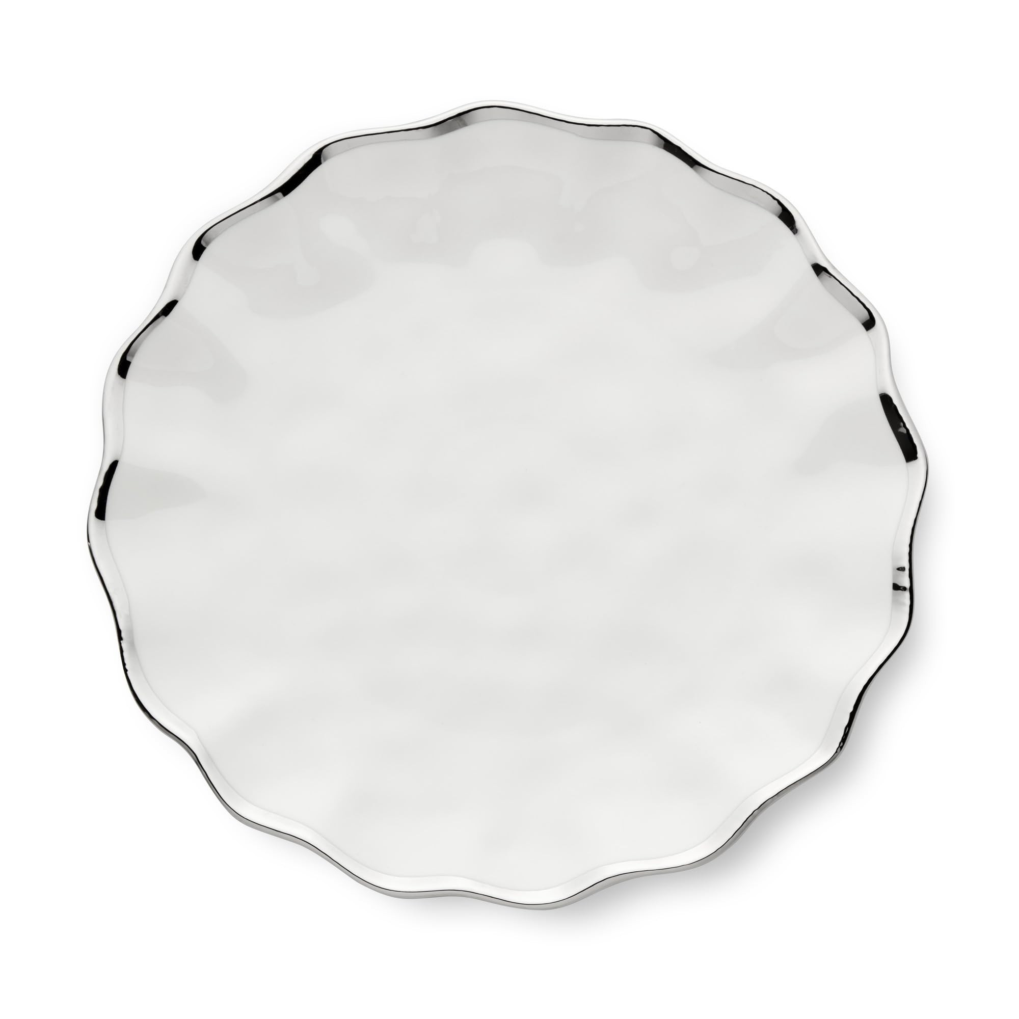 Regency Silver 11-Inch Porcelain Dinner Plates – Set of 4 Luxury Silver-Rimmed Dishes – Durab... | Amazon (US)