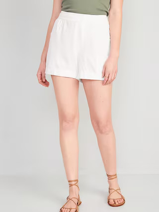 High-Waisted Linen-Blend Shorts for Women -- 3.5-inch inseam | Old Navy (US)