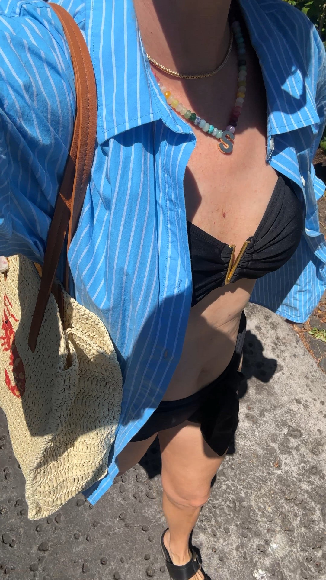 Wearing a large in the shirt for the oversized cover up look. Medium in the swimsuit. Loving this shrimp beach bag! 

#LTKFindsUnder50 #LTKTravel #LTKSwim