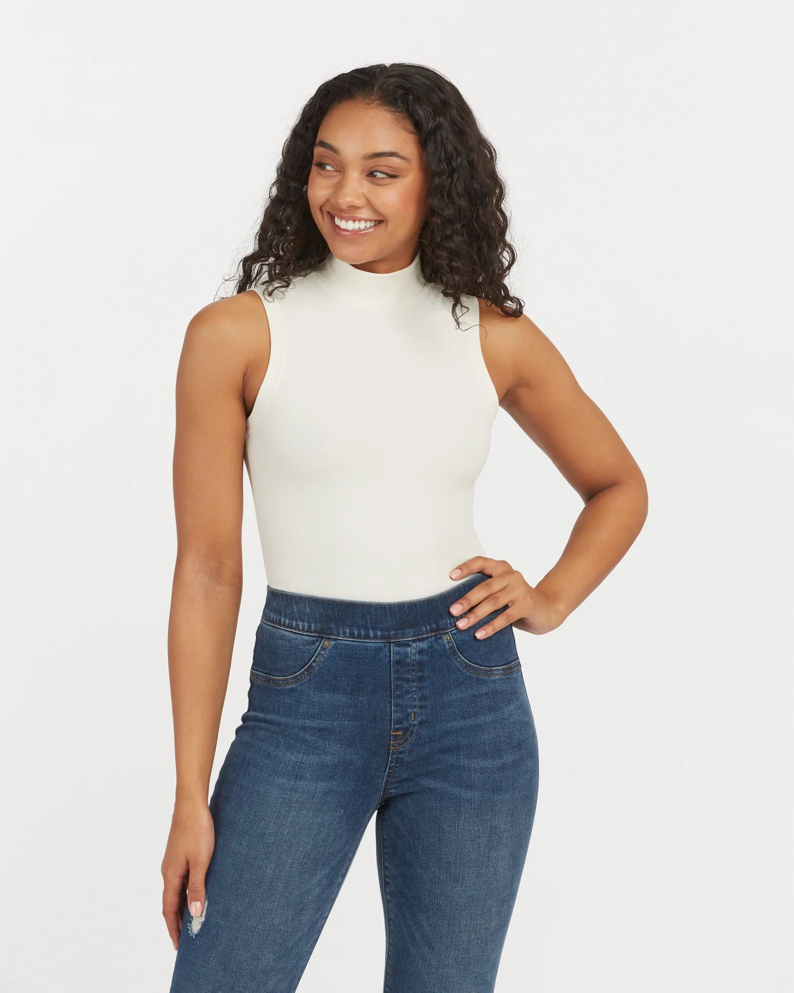 Suit Yourself Ribbed Mock Neck Sleeveless Bodysuit | Spanx