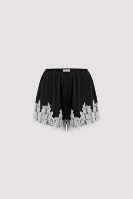 AMELINE BLACK SATIN SHORT | DISSH