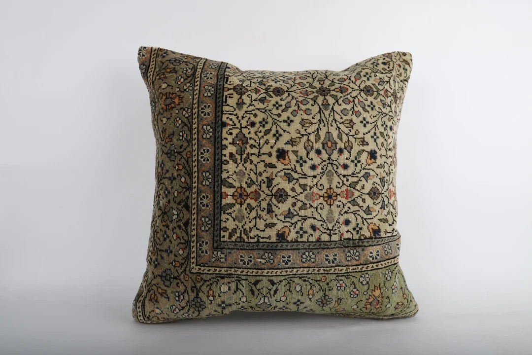 24''x24'' Oversize Pillow, Vintage Turkish Embroidered Kilim Pillow, 24''x24'' Bohemian Pillow Cu... | Etsy (US)