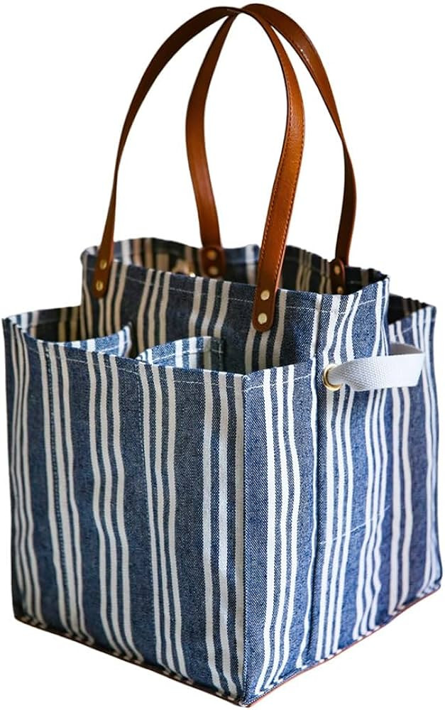 CapaBunga Farmer's Market Tote - 7 Pocket Large Utility Tote with Handles - Heavy Duty Canvas Uti... | Amazon (US)