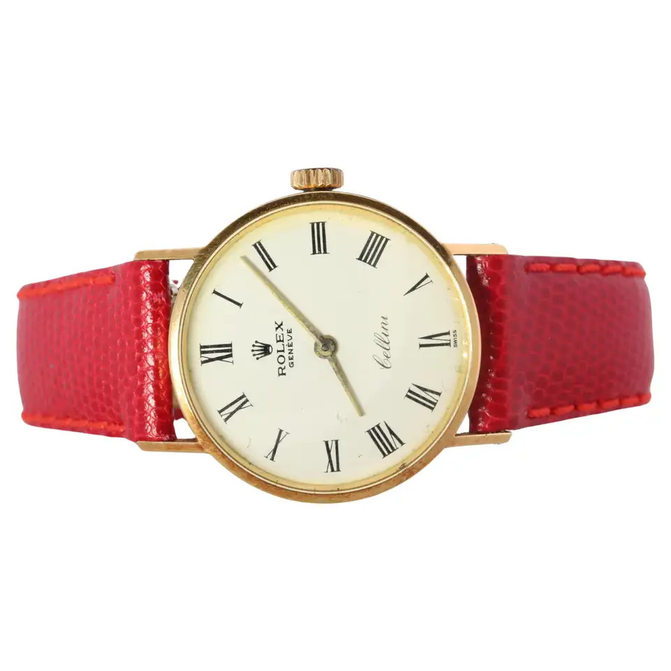 Genuine 18k Rolex Watch. 18k YG Ladies Rolex CELLINI 3810 Round WristWatch | 1stDibs
